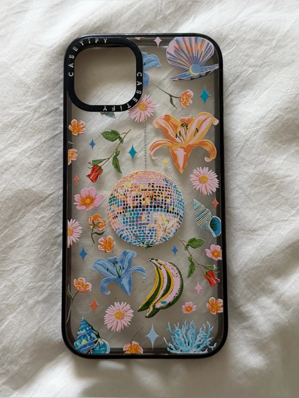 casetify disco clear case for apple iphone 13